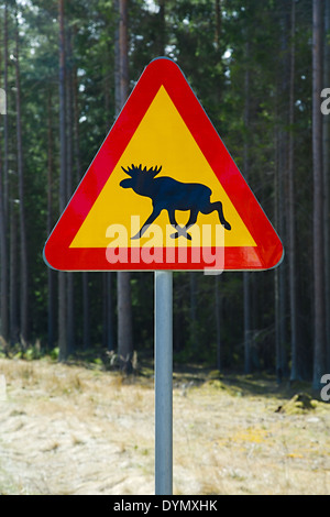 Moose roadsign Stock Photo