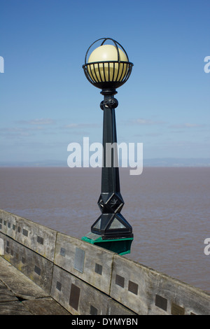 A detail of one of the lamps on Clevedon Pier, North Somerset, England, UK Stock Photo