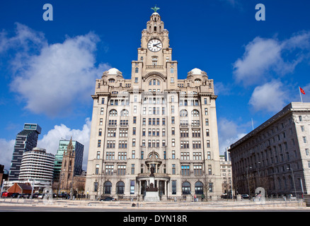 The historic Royal Liver Building in Liverpool, England. Stock Photo