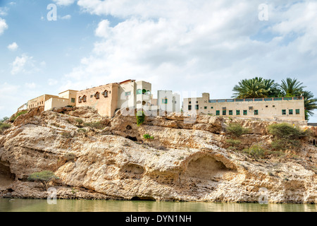 Image of a village in Oman at Wadi Shab Stock Photo