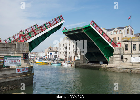 Weymouth Town Bridge a lifting bascole bridge. Dorset England UK Stock Photo