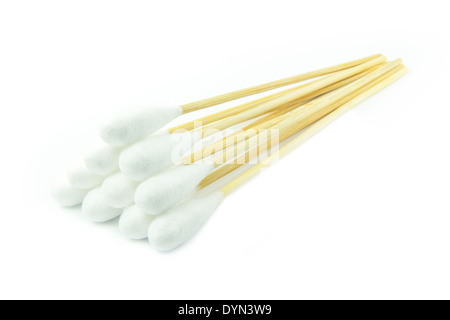 The pyramid of cotton stick on isolate background Stock Photo