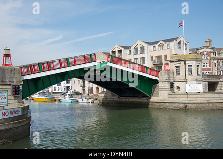 Weymouth Town Bridge a lifting bascole bridge. Dorset England UK Stock Photo