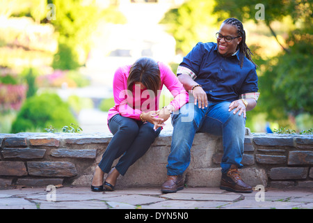 Young black couple laughing and having fun Stock Photo