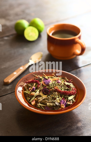 Horchata, a traditional Ecuadorian tea made of 28 different herbs Stock Photo