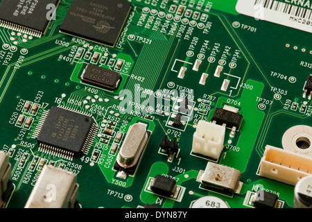 Closeup detail of circuit board Stock Photo