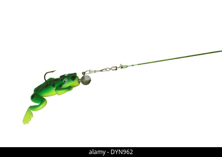 artificial frog as bait on predatory fish Stock Photo