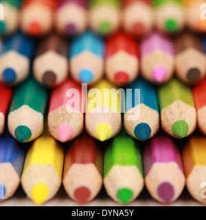 Close-up of a group of colored pencils with copyspace Stock Photo