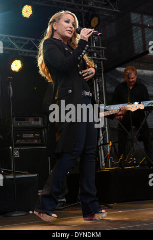 American singer Anastacia performing live during the Easter Parade of Radio FFN in Hannover, Germany. On April 21, 2014/picture alliance Stock Photo
