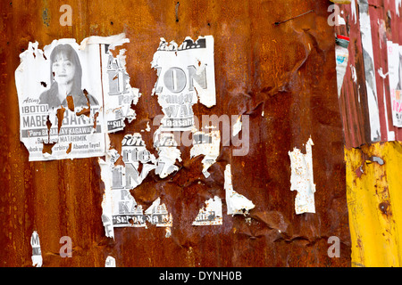 Old Placards in Puerto Princesa, Palawan, Philippines Stock Photo