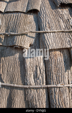 close-up detail of wigwam at the Piscataway indian cultural center in Waldorf MD Stock Photo