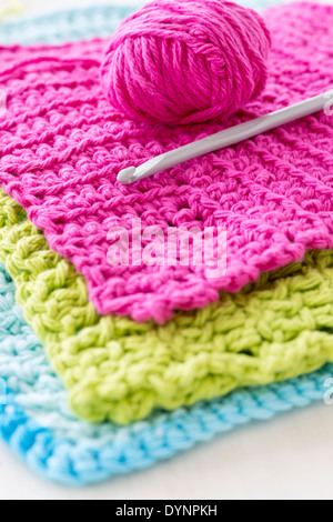 Ball Of Blue Yarn And Crochet Hook Isolated On White Stock Photo, Picture  and Royalty Free Image. Image 12932449.