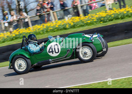 1950 Frazer Nash Le Mans replica with driver Tim Summers, Peter Collins Trophy race, 72nd Goodwood Members meeting, Sussex, UK. Stock Photo