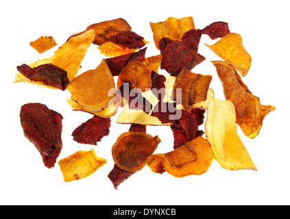 A CUTOUT OF A SCATTERING OF VEGETABLE CRISPS Stock Photo