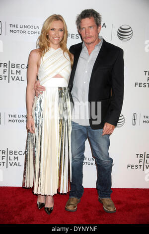 Toni Collette and Thomas Haden Church attends the screening of 'Lucky Them' during the 2014 Tribeca Film Festival at BMCC Tribeca PAC on April 21, 2014 in New York City Stock Photo