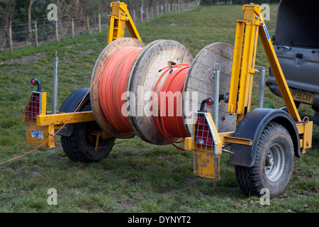 Fibre optic ducting for B4RN in the Lune Valley, Lancashire Stock Photo