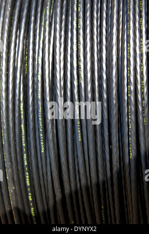 Fibre optic cable for B4RN in the Lune Valley, Lancashire Stock Photo
