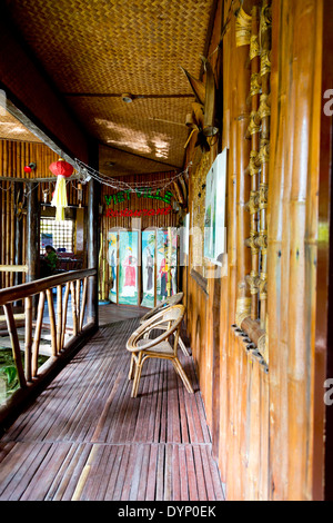 Restaurant in the Vietnamese Village Viet Ville in Puerto Princesa, Palawan, Philippines Stock Photo