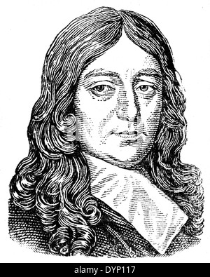 John Milton (1608-1674), English poet, illustration from Soviet encyclopedia, 1938 Stock Photo