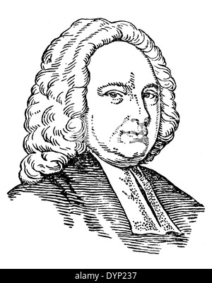 James Bradley (1693-1762), English astronomer, illustration from Soviet encyclopedia, 1927 Stock Photo