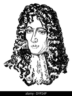 Robert Boyle (1627-1691), Anglo-Irish natural philosopher, illustration from Soviet encyclopedia, 1927 Stock Photo