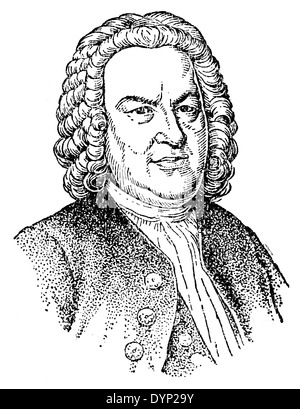 Johann Sebastian Bach (1685-1750), German composer and musician, illustration from Soviet encyclopedia, 1927 Stock Photo