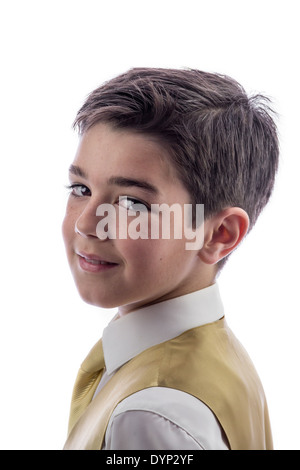 A young boy celebrating his First Holy Communion Stock Photo