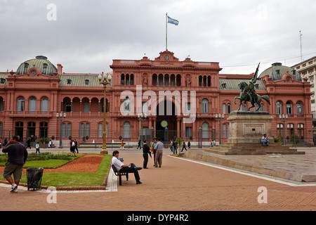 plaza de mayo and casa rosada the pink house office of the president of the argentine nation Buenos Aires Argentina Stock Photo