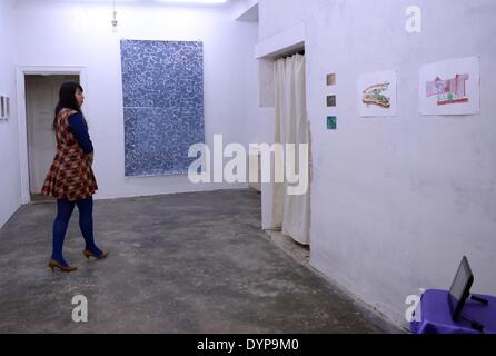 Berlin Germany. 14th Apr 2014. Sculptor Eriko Yamazaki walks