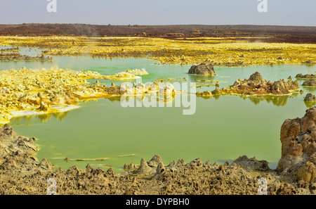 The surreal volcanic landscape of Dallol in the Danakil Depression, Ethiopia Stock Photo