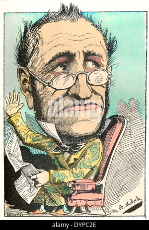 Conservatism personified as Pamphile-Benoit Conservateur, political caricature, 1882, by Alphonse Hector Colomb Stock Photo