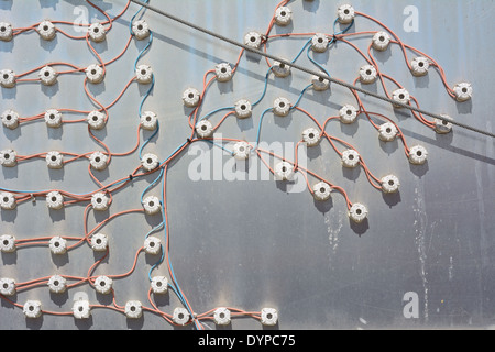 Back Side of Light Panel with Electrical Connectors Stock Photo