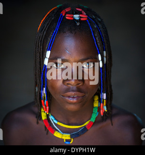 Mucawana Tribe Girl, Ruacana, Namibia Stock Photo