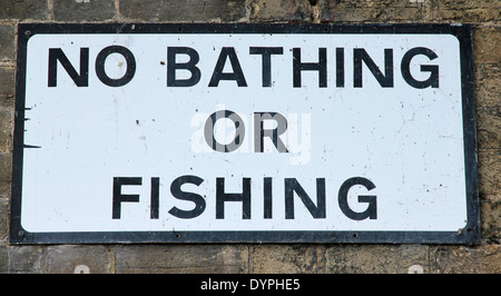 warning sign on River Cam, Cambridgeshire, England, UK. Conservators of the River Cam rules. Stock Photo