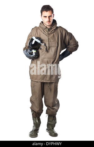 A man wearing an NBC Suit (Nuclear - Biological - Chemical) Stock Photo