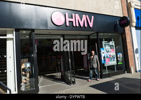 HMV store on the High Street Bangor Gwynedd North Wales UK Stock Photo