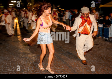 Street Dancing During The Cozumel Carnival, Cozumel Island, Quintana Roo, Mexico Stock Photo