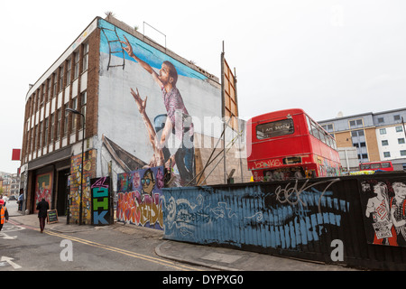 Survival Of The Fittest mural by Fintan Magee, London Stock Photo