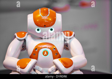 NAO humanoid robot made by Aldebaran Robotics pictured at the Gadget ...