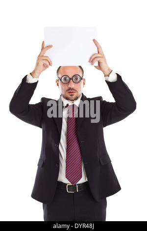 A businessman wearing thick, circle glasses Stock Photo