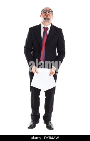 A businessman wearing thick, circle glasses Stock Photo