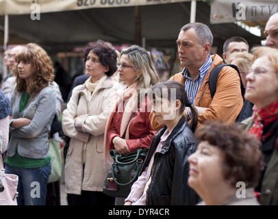 Sofia, Bulgaria. 23rd Apr, 2014. Presentation of the new book of Sylvie