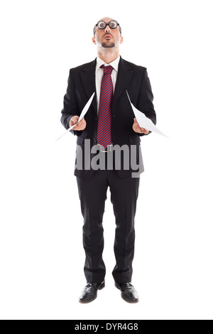 A businessman wearing thick, circle glasses Stock Photo