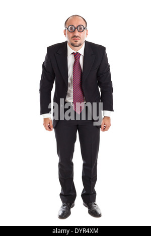 A businessman wearing thick, circle glasses Stock Photo