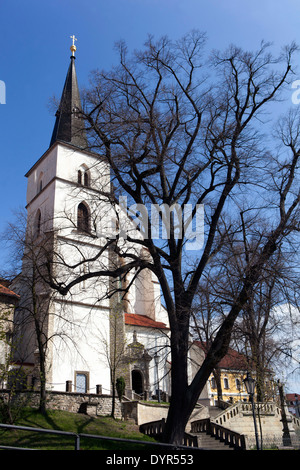 Church of the Exaltation of the Holy Cross in Litomysl, UNESCO town, Czech Republic Stock Photo