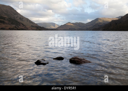 Ullswater and the Patterdale Fells seen from Glencoyne Bay, in the English Lake District Stock Photo