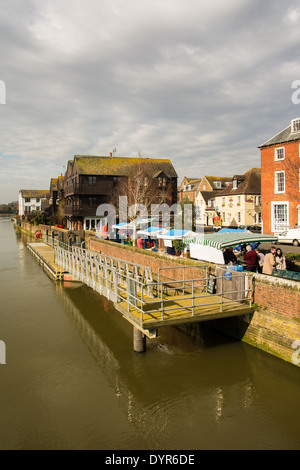 A Farmers Market by Arundel Town Quay and the High Street, Arundel, West Sussex. Stock Photo