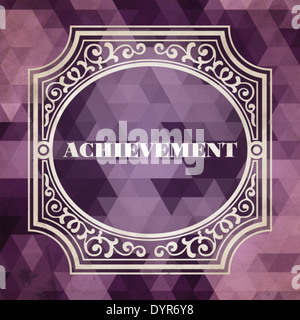 Achievement Concept. Vintage design. Purple Background made of Triangles. Stock Photo