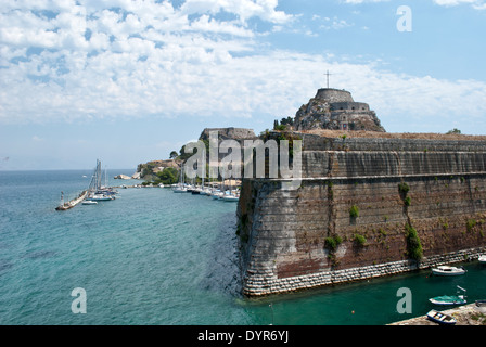 View of the old Venetian fortress in Corfu Stock Photo