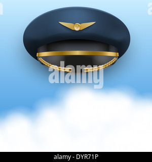 Aviator Peaked cap of the pilot. Stock Photo